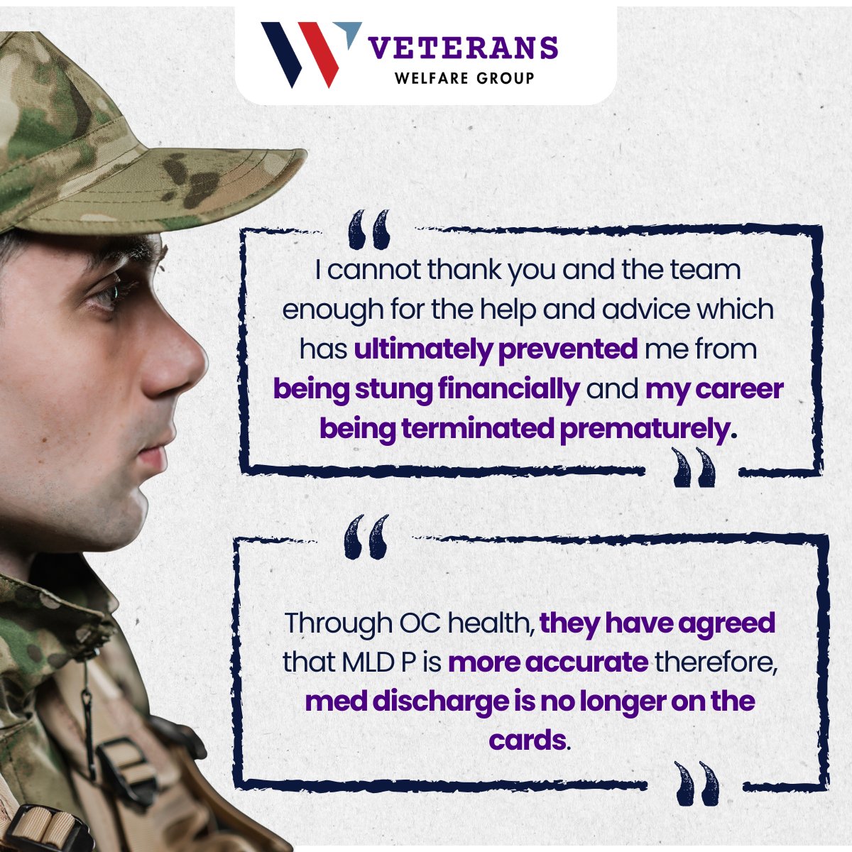 At the Veterans Welfare Group, we don’t just support service leavers and veterans — we’re also proud to stand alongside Active Service Members.

We’ve helped many continue their military careers, preserving their sense of purpose and identity while providing financial stability.