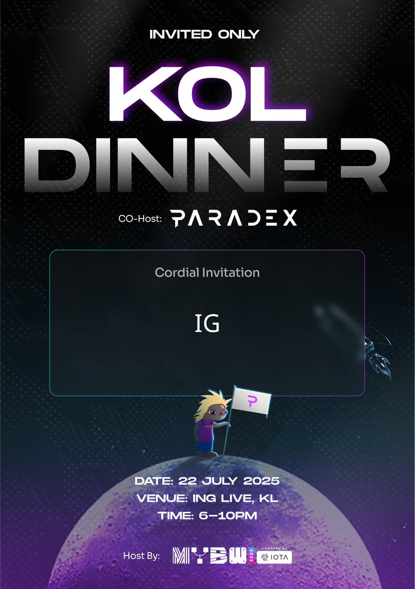 ig (@ignft_) on Twitter photo GM GM! Huge thanks to <a href="/tradeparadex/">Paradex Network</a> and <a href="/MalaysiaBCW/">MY Blockchain Week</a> for the invite to the KOL Private Dinner, honored to be part of it! Can’t wait to see everyone soon! If you’re attending, let’s connect! 🫡 GM GM! Huge thanks to <a href="/tradeparadex/">Paradex Network</a> and <a href="/MalaysiaBCW/">MY Blockchain Week</a> for the invite to the KOL Private Dinner, honored to be part of it! Can’t wait to see everyone soon! If you’re attending, let’s connect! 🫡