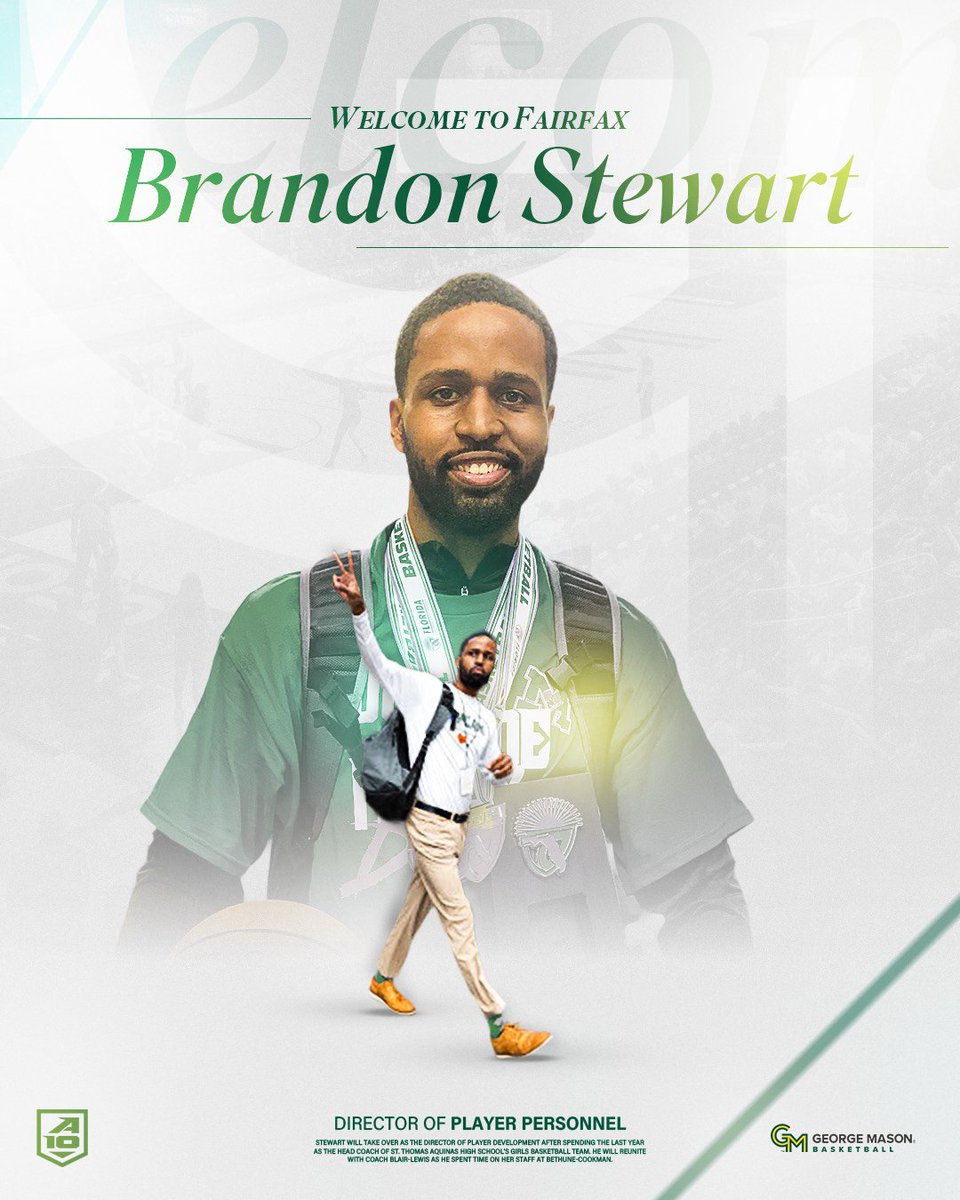 George Mason Women’s Basketball (@masonwbb) on Twitter photo Welcome to Fairfax, <a href="/CoachBrespects/">Brandon D. Stewart</a>!
Coach Stewart will be joining the coaching staff as the Director of Player Personnel
Read more: gomason.com/news/2025/7/15…
#BelieveBIG | #Ubuntu Welcome to Fairfax, <a href="/CoachBrespects/">Brandon D. Stewart</a>!
Coach Stewart will be joining the coaching staff as the Director of Player Personnel
Read more: gomason.com/news/2025/7/15…
#BelieveBIG | #Ubuntu