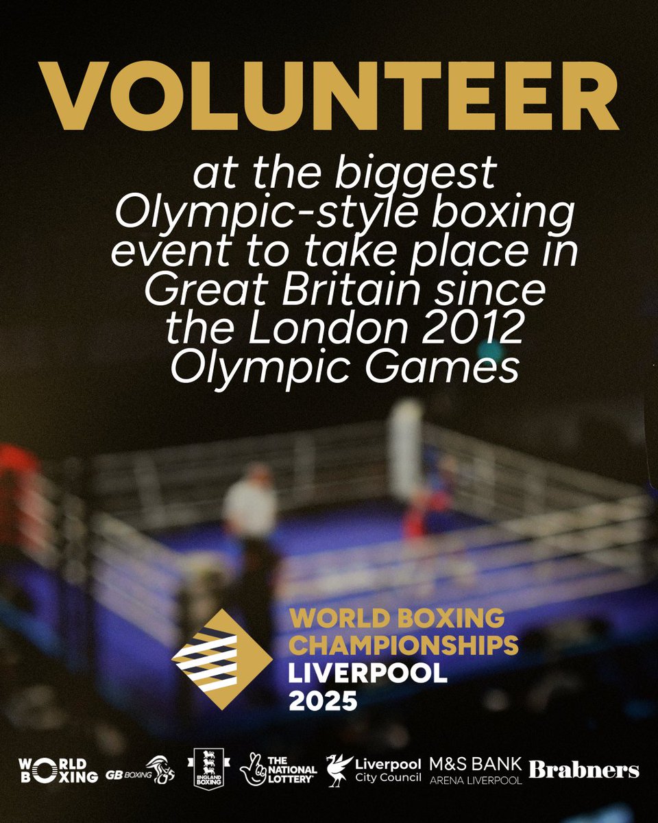 MandSBankArena's tweet image. Volunteer applications for the World Boxing Championships 2025 in Liverpool are NOW OPEN! 🙌
Be a part of the inaugural event, taking place from 4-14 September, and help current and future Olympic boxers reach their potential. 🏆
ℹ️ A number of roles are available for…