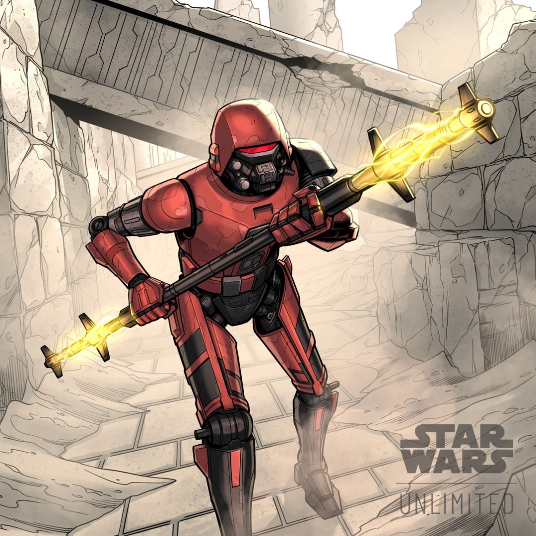 kyleP_Art's tweet image. New Star Wars Unlimited art reveal! 馃槉
Here鈥檚 an alternate organized play card that I worked on for the fifth set of @UnlimitedFFG ! Legends of the Force is out now! #starwars #starwarsunlimited #tcg #lucasfilm #fantasyflightgames #cardart #ahsoka #HK87assasindroid