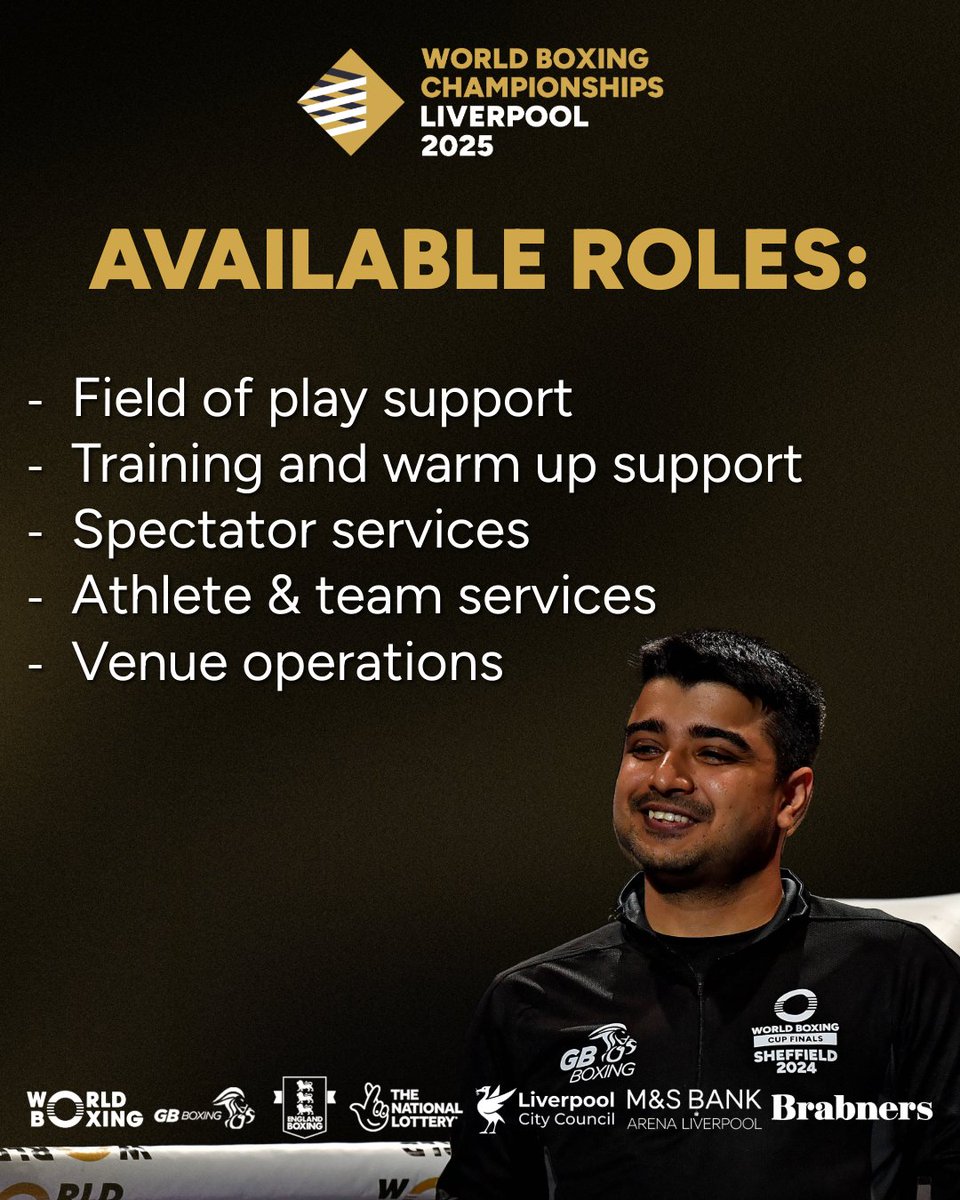 MandSBankArena's tweet image. Volunteer applications for the World Boxing Championships 2025 in Liverpool are NOW OPEN! 🙌
Be a part of the inaugural event, taking place from 4-14 September, and help current and future Olympic boxers reach their potential. 🏆
ℹ️ A number of roles are available for…