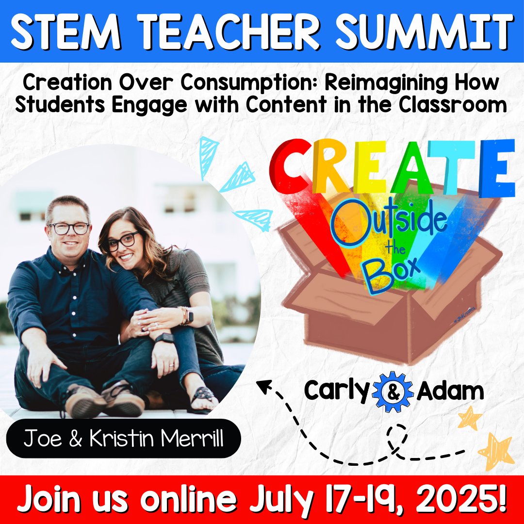 themerrillsedu 👓👗💚 #interACTIVEclass (@themerrillsedu) on Twitter photo Join us from July 17th-19th for the online STEM Teacher Summit! 🗓️
We'll share how to integrate ✨CREATIVITY✨ into lessons and how to enhance learning experiences using technology! 🎨💻
Learn more ⤵️
stemteachersclub.com
#interACTIVEclass <a href="/carlyandadam/">Carly And Adam</a> Join us from July 17th-19th for the online STEM Teacher Summit! 🗓️
We'll share how to integrate ✨CREATIVITY✨ into lessons and how to enhance learning experiences using technology! 🎨💻
Learn more ⤵️
stemteachersclub.com
#interACTIVEclass <a href="/carlyandadam/">Carly And Adam</a>