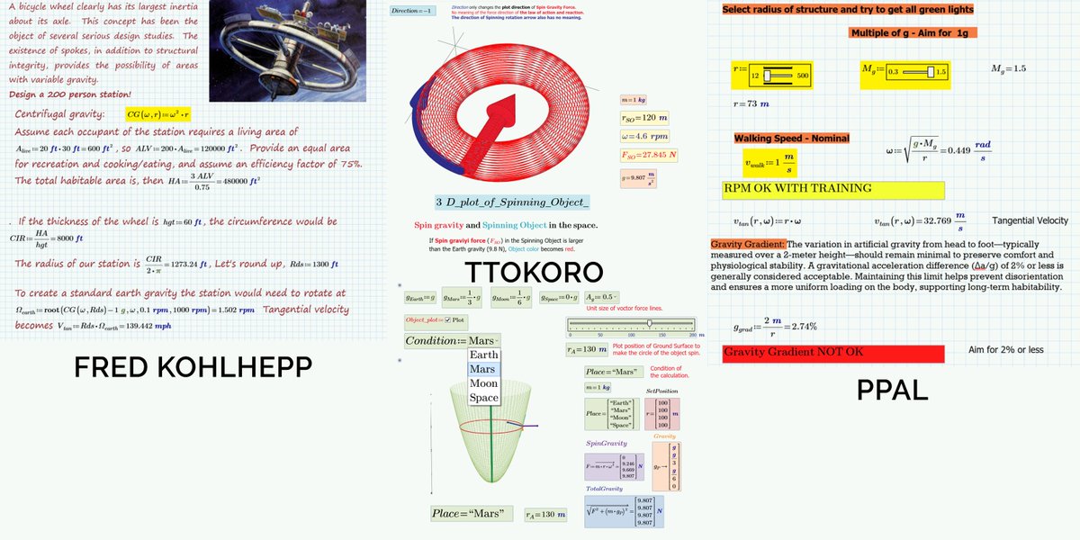 ptc_mathcad's tweet image. How did your peers on PTC Community design their own space station using PTC Mathcad Prime, and calculate several spin gravity properties in the process, including occupant comfort? Read the submissions from the Mathcad Community Challenge May 2025! ptc.co/cMV450WpYZL