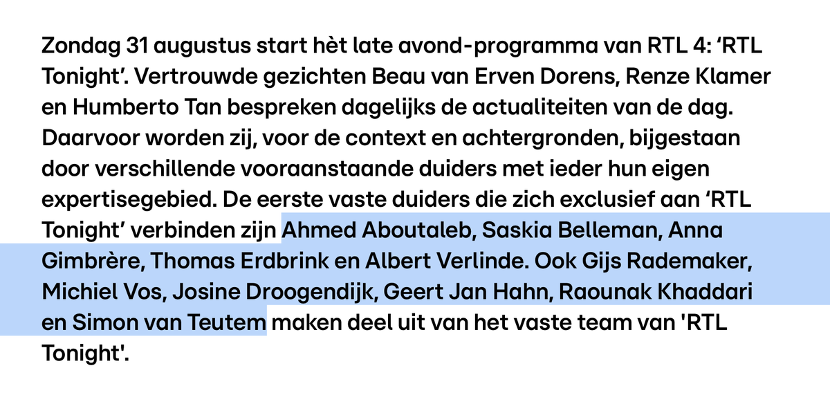 VictorVlam's tweet image. Tussen de vaste duiders van RTL Tonight zit niemand met een politieke voorkeur die rechts is van de VVD. Terwijl er wel een aantal uitgesproken linkse mensen tussen zitten, Aboutaleb en Van Teutem bijvoorbeeld. De voorkeuren van Peter v.d. Vorst schijnen door in de programmering.