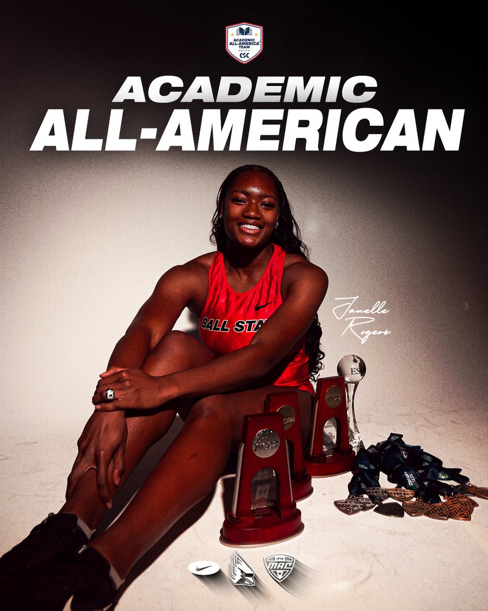 BallStateTFXC's tweet image. 4️⃣-time All-American is now an Academic All-American! Congratulations, Jenelle Rogers‼️
🔗 STORY: tinyurl.com/ytjps7z7