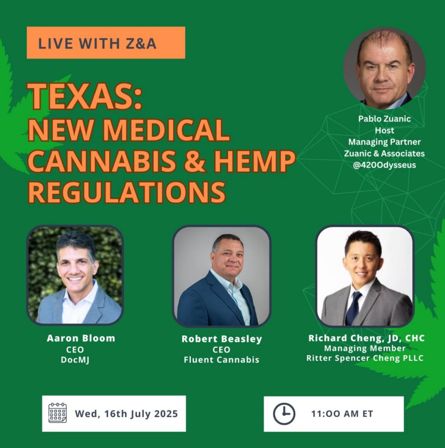 DocMJ (@docmjpatients) on Twitter photo TOMORROW: Don’t miss our CEO #AaronBloom on the mic with <a href="/420Odysseus/">Pablo Zuanic</a> at 11am ET! 🎙️He’s diving into new Texas #MMJ and hemp laws alongside top industry voices. 🔗 Register on zoom - loom.ly/SrBtxjY
or watch live on <a href="/420Odysseus/">Pablo Zuanic</a> TOMORROW: Don’t miss our CEO #AaronBloom on the mic with <a href="/420Odysseus/">Pablo Zuanic</a> at 11am ET! 🎙️He’s diving into new Texas #MMJ and hemp laws alongside top industry voices. 🔗 Register on zoom - loom.ly/SrBtxjY
or watch live on <a href="/420Odysseus/">Pablo Zuanic</a>
