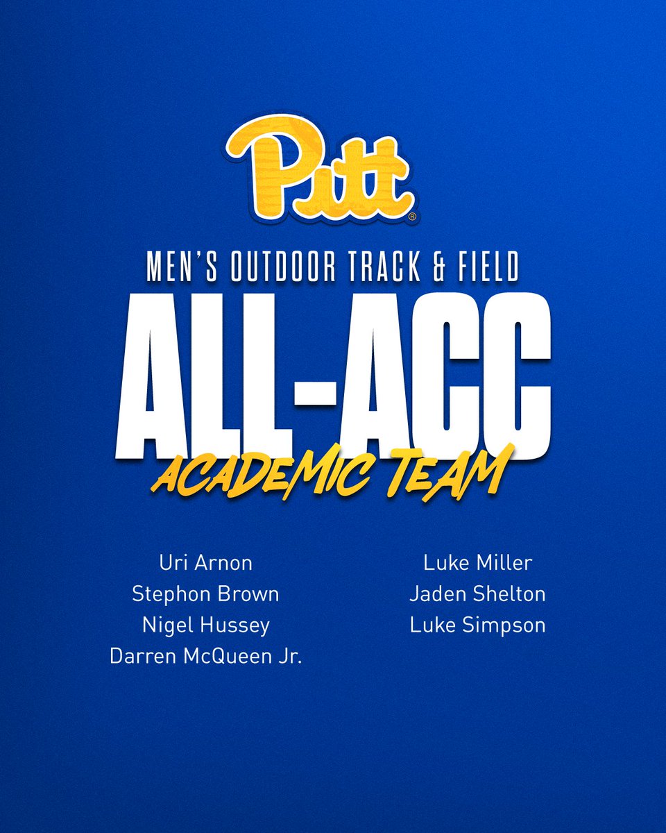 Pitt_TF_XC's tweet image. Academic weapons ⚔️
Congratulations to our 16 student-athletes who were named to the 2025 Outdoor Track and Field All-ACC Academic Team 👏
📰 | tr.ee/XSIsHE5yAN