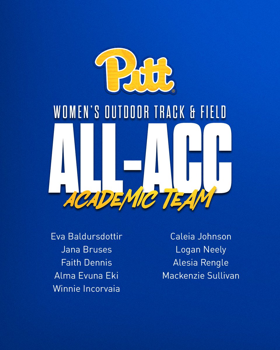 Pitt_TF_XC's tweet image. Academic weapons ⚔️
Congratulations to our 16 student-athletes who were named to the 2025 Outdoor Track and Field All-ACC Academic Team 👏
📰 | tr.ee/XSIsHE5yAN