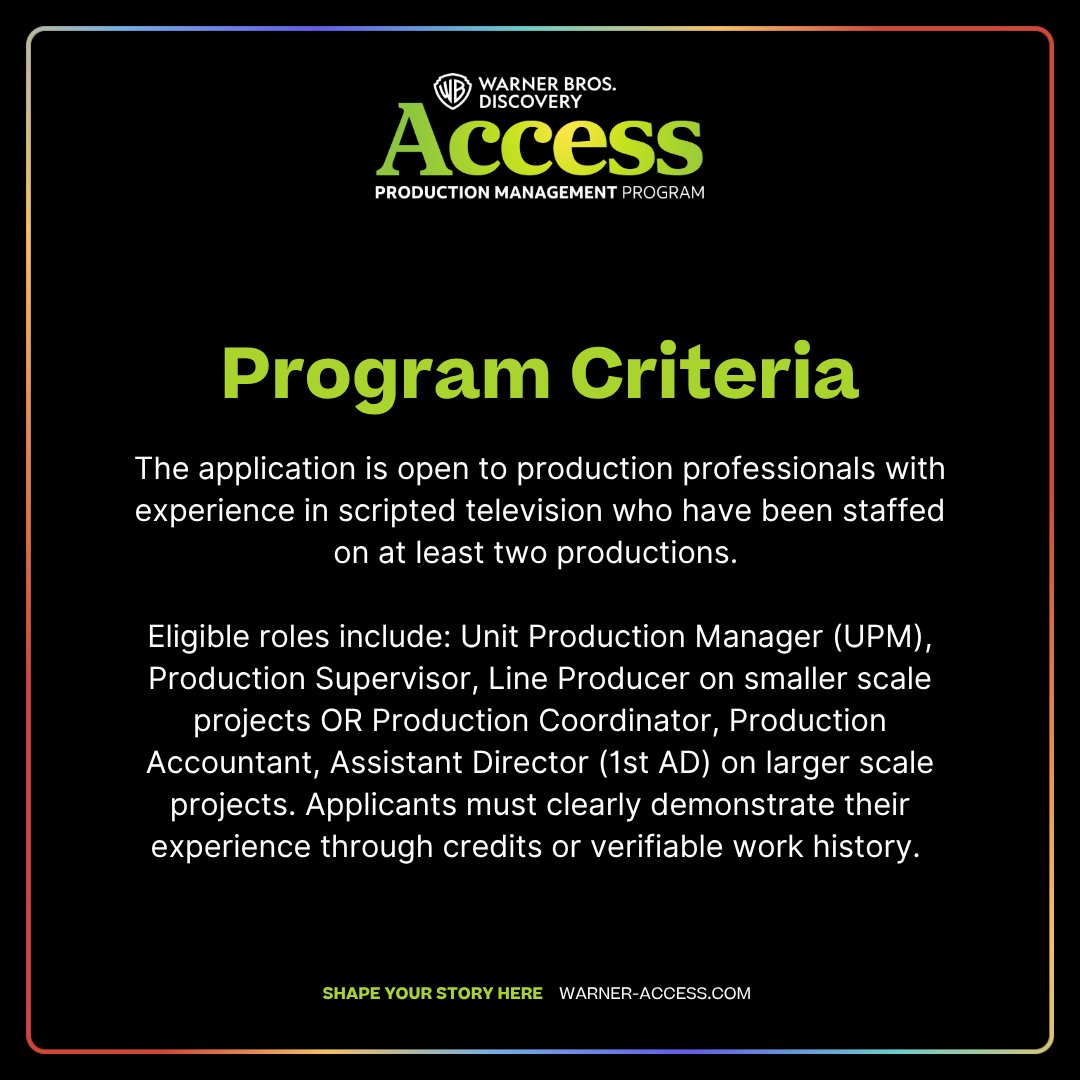 Warner Bros. Discovery Access Programs tweet media