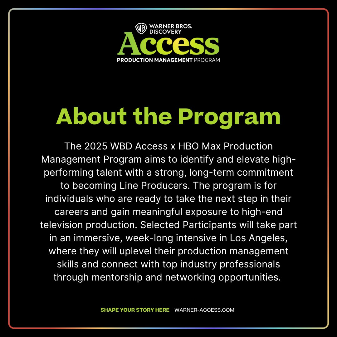 Warner Bros. Discovery Access Programs tweet media