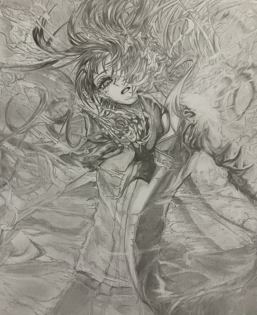 ごちゃごちゃになりました…
よだか模写です
#Ado #Adoart #よだか　
#模写