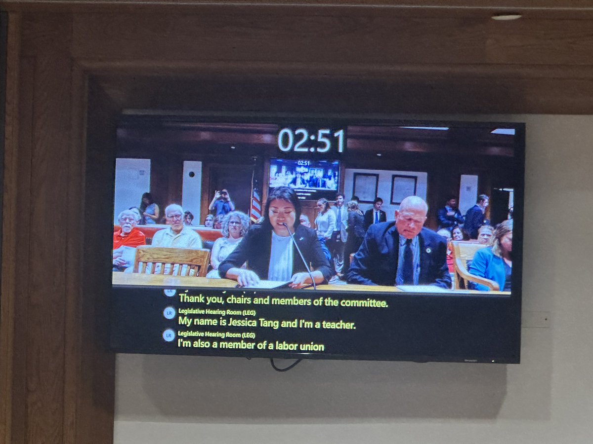 ProgressiveMass's tweet image. .@JessJTang of @AFTMass testifying in support of the Protect Labor Act and explaining how we can’t rely on the federal government and need to take action at the state level. She also shows support for the public sector right to strike bill. #mapoli