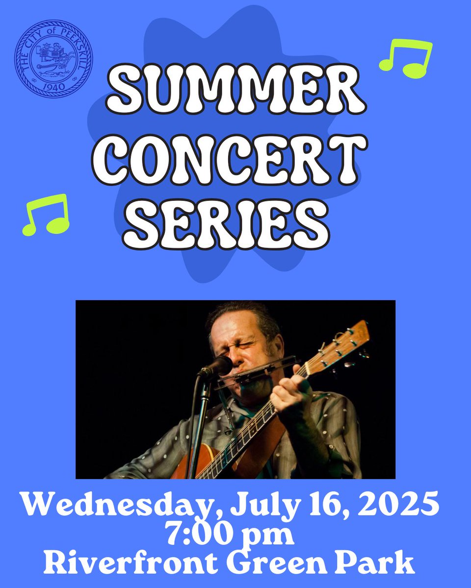 CityOfPeekskill's tweet image. Live music and the Riverfront make the perfect combination! Come out this Wednesday, July 16th at 7:00 pm and enjoy Marc Berger & Ride as part of our Summer Concert Series.