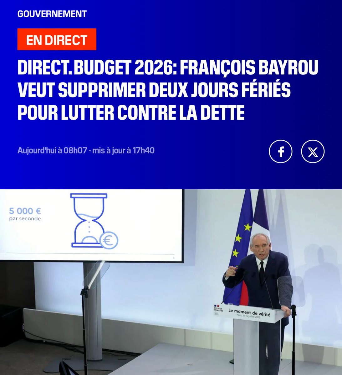 L’État est en faillite… mais pas son imagination !
Plutôt que de réformer, on efface nos repères et nos racines en supprimant 2 jours fériés : le 8 mai et le lundi de Pâques ! Ce pouvoir n’a ni vision, ni respect pour la France et les Français qui devront payer l’addition !