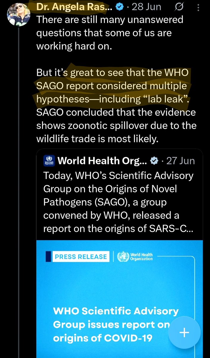 MJnanostretch's tweet image. More hypocrisy &spineless pandering after years of attacking "lab leak" as pure nonsense &misinforming massive numbers that the science had been settled. Nastily smearing all honest &informed critics in her path while shamelessly supporting proven shysters like Daszak &Markolin.