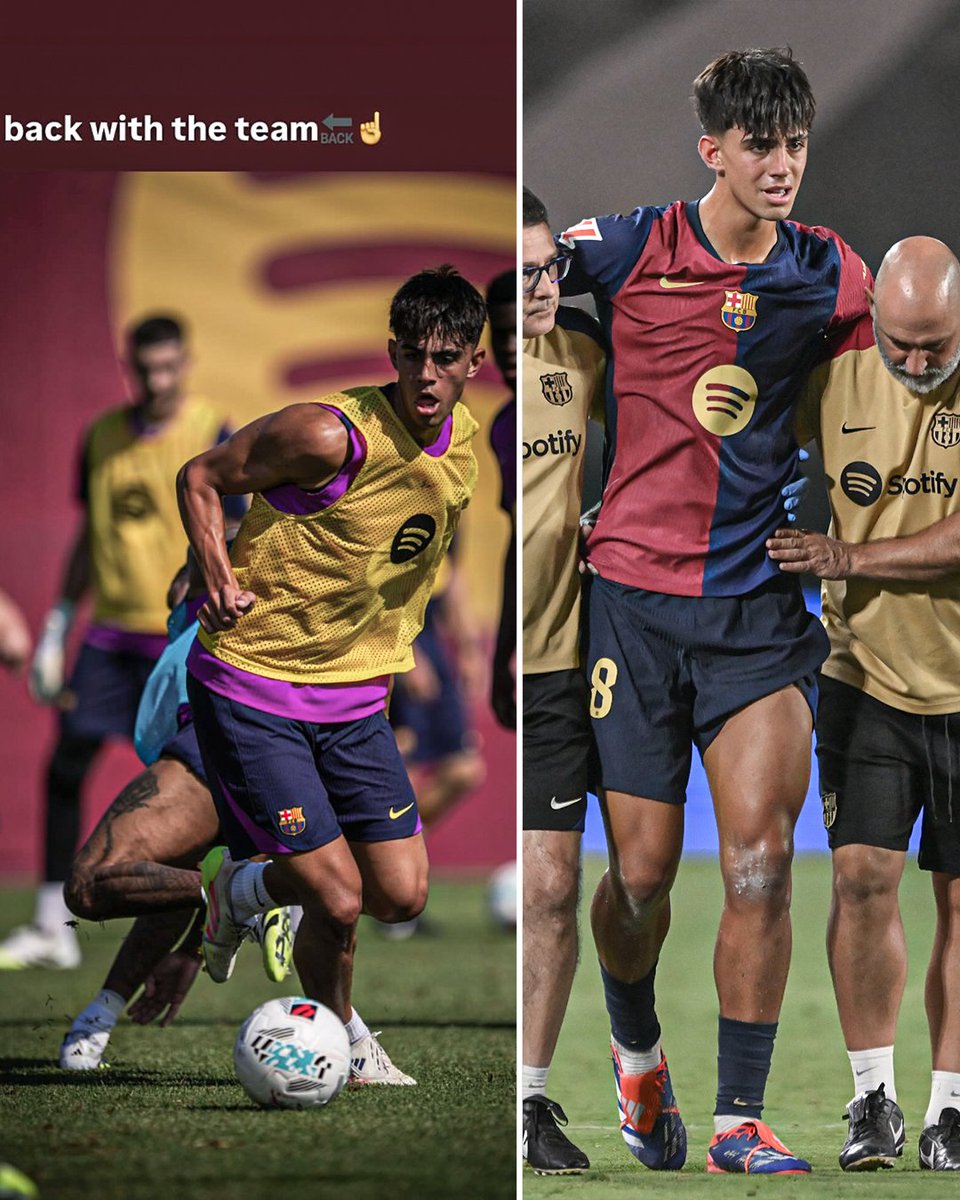 Barcelona's young midfield phenom, Marc Bernal is back training with the squad after rupturing his ACL last August 🤕

Scary hours for the league 😈