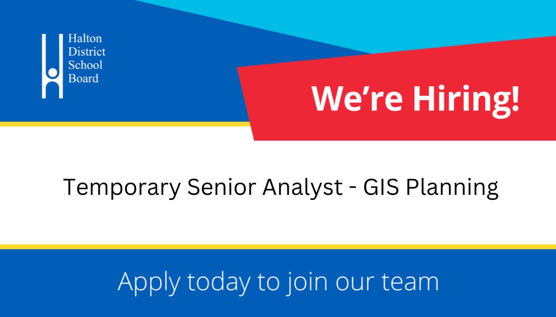 HDSBCareers's tweet image. The #HDSB is hiring for a Temporary Senior Analyst - GIS Planning in Burlington, Ontario ! Learn more about the position and apply today hdsb.ca/our-board/Page