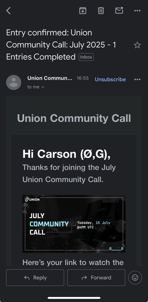 Do Not forget to register for <a href="/union_build/">Union</a> community call

Link: gleam.io/NvdR1/union-co…