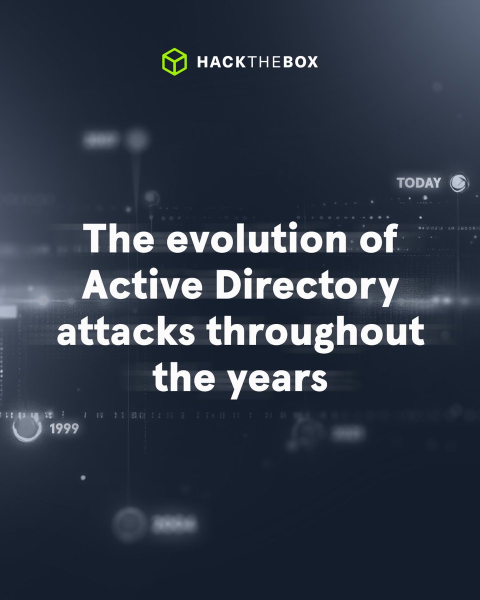 hackthebox_eu's tweet image. Gather 'round, kids, it's story time 🧓
#ActiveDirectory turns 25, but attackers aren’t stuck in the past. Dive into the evolution of AD attacks and the tactics defenders often overlook in our latest #blog: okt.to/GWgBLK
#HackTheBox #HTB #Cybersecurity…