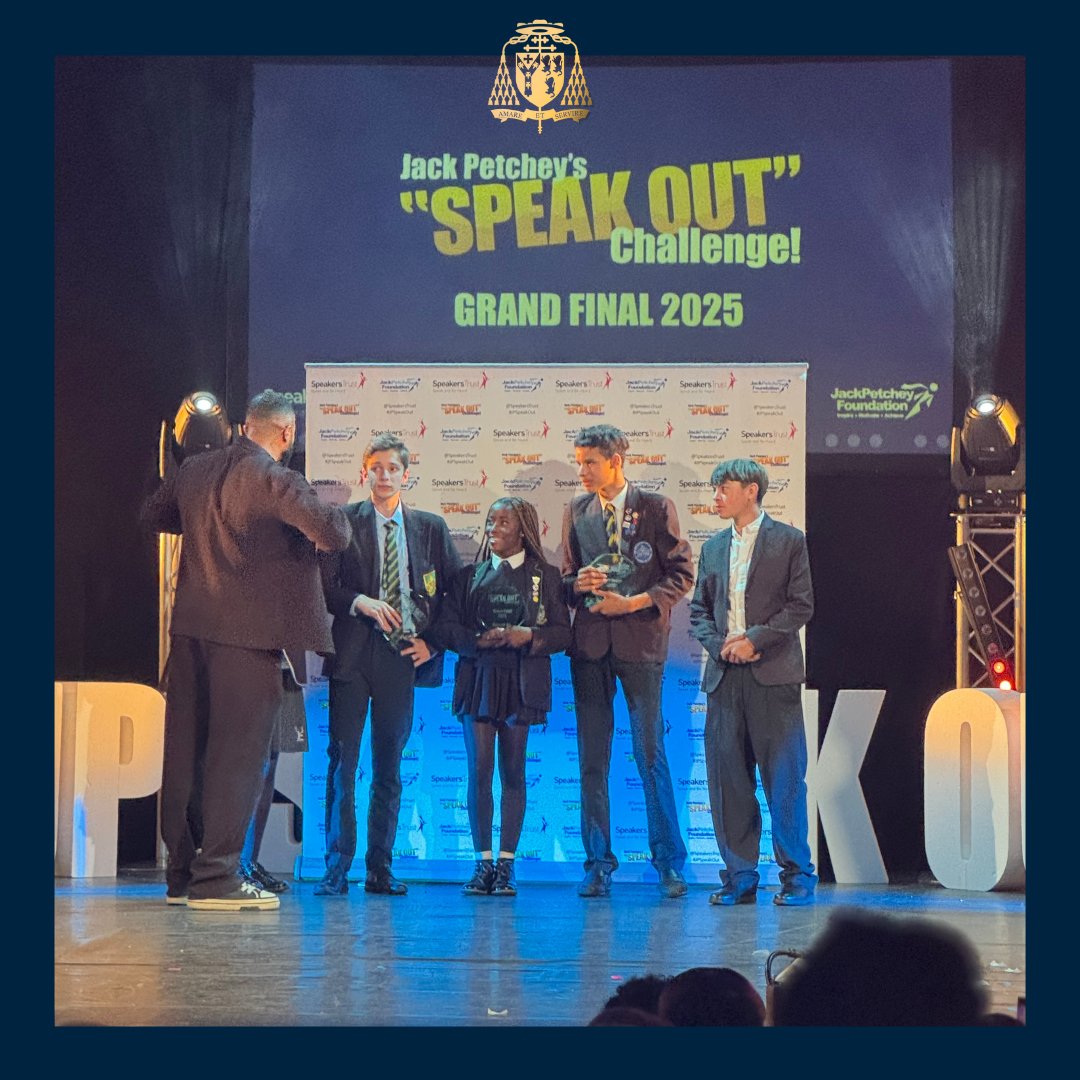 CardinalVaughan's tweet image. Well done to Fifth Form pupil, Toby Y, who returned to the stage in Jack Petchey's "Speak Out" Challenge as the 2024 Champion to judge this year's competition.