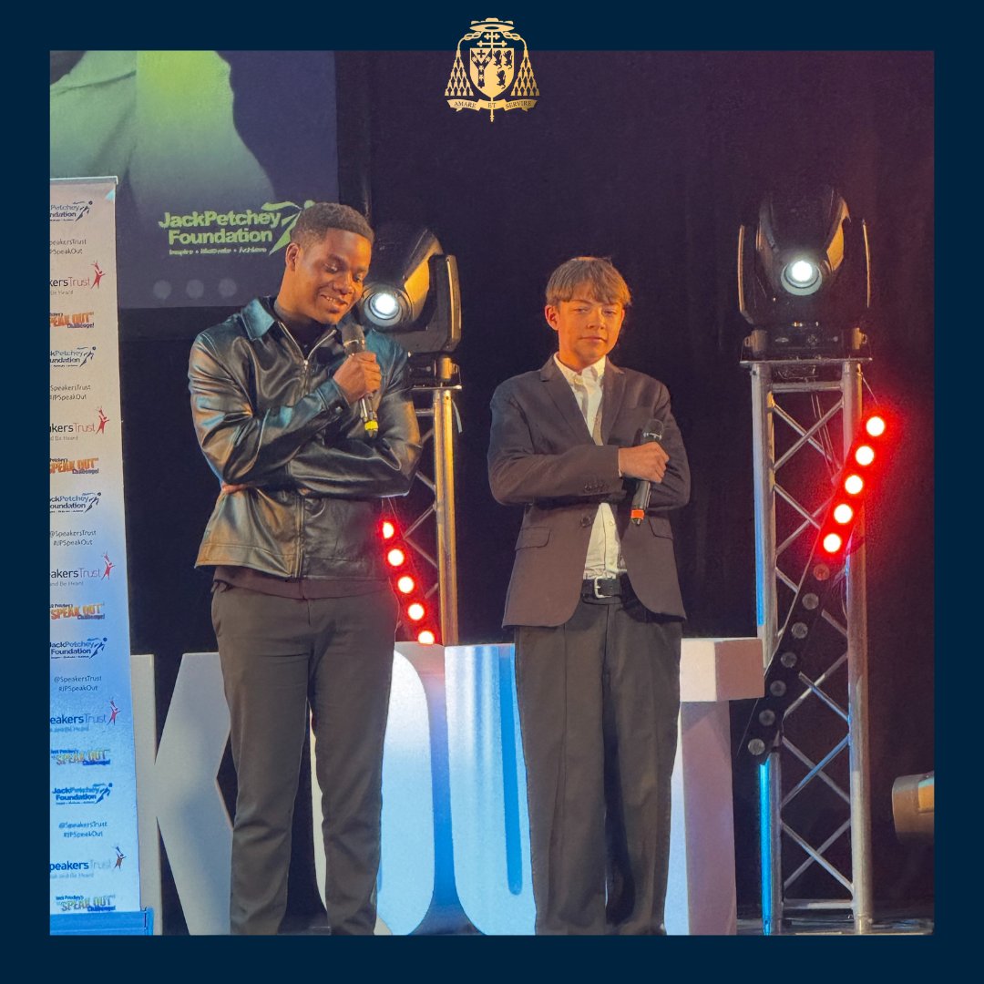CardinalVaughan's tweet image. Well done to Fifth Form pupil, Toby Y, who returned to the stage in Jack Petchey's "Speak Out" Challenge as the 2024 Champion to judge this year's competition.