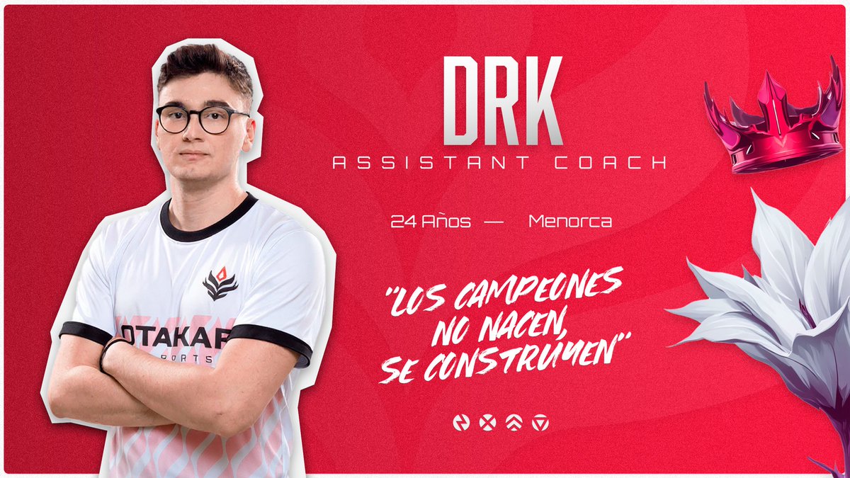 🙌 Antes de las finales tenemos algo que anunciaros.

🔒 Cerramos nuestro staff con la incorporación de <a href="/DRK_VT/">DRK</a> como assistant coach, ¡bienvenido!

#NacidosParaReinar👑