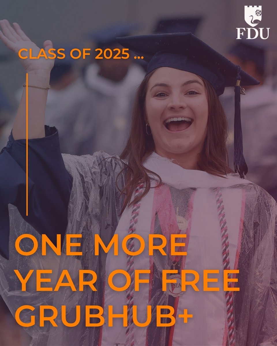 🚨 Class of 2025, <a href="/Grubhub/">Grubhub</a> has a graduation gift for you … one more year of Grubhub+! That’s right, recently graduated students can still access their Grubhub+ membership for FREE until the end of May 2026.

Learn more here: whatsnew.fdu.edu/grubhub