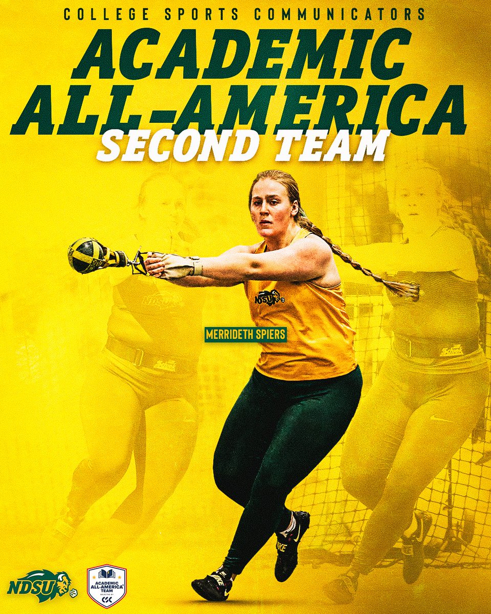 NDSUTrackField's tweet image. 𝑨𝒄𝒂𝒅𝒆𝒎𝒊𝒄 𝑨𝒍𝒍-𝑨𝒎𝒆𝒓𝒊𝒄𝒂𝒏 🦬
Congrats to 4.0 student 𝑴𝒆𝒓𝒓𝒊𝒅𝒆𝒕𝒉 𝑺𝒑𝒊𝒆𝒓𝒔 on one of the highest academic honors in collegiate track & field!