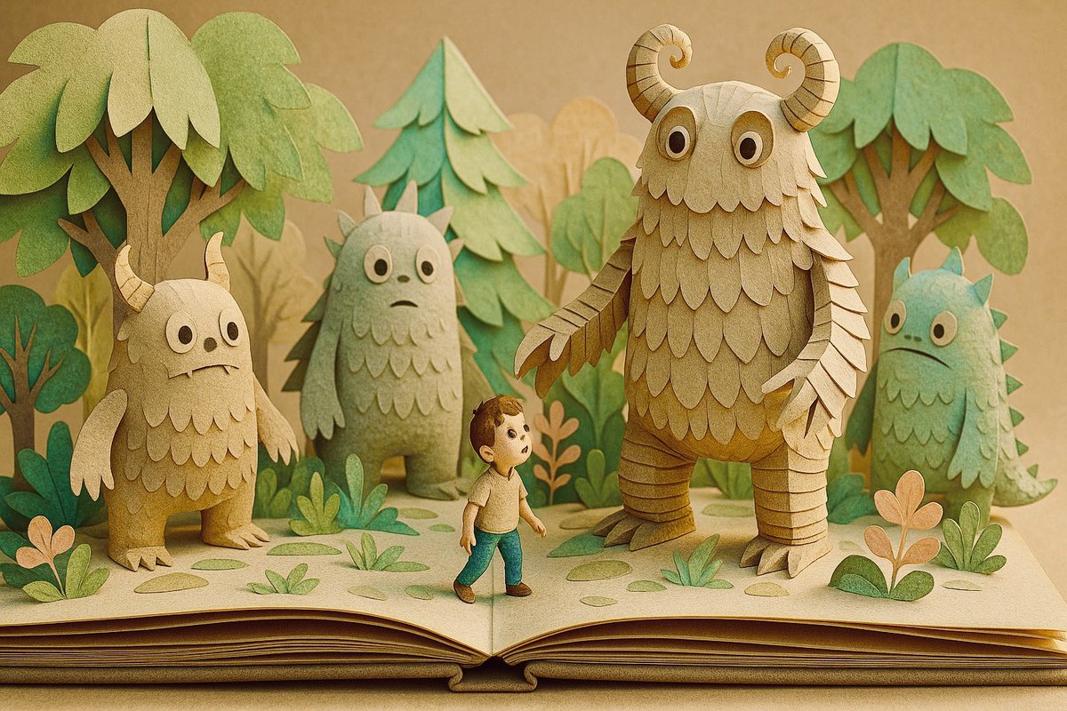 Loon26's tweet image. Pop up book monsters. 
#AIartists #AIArtistCommunity #Ai #AIArtwork #AIArtGallery #popup #monsters #cute #surrealart #3D #design #INSTAGRAM #classic #cool #portrait