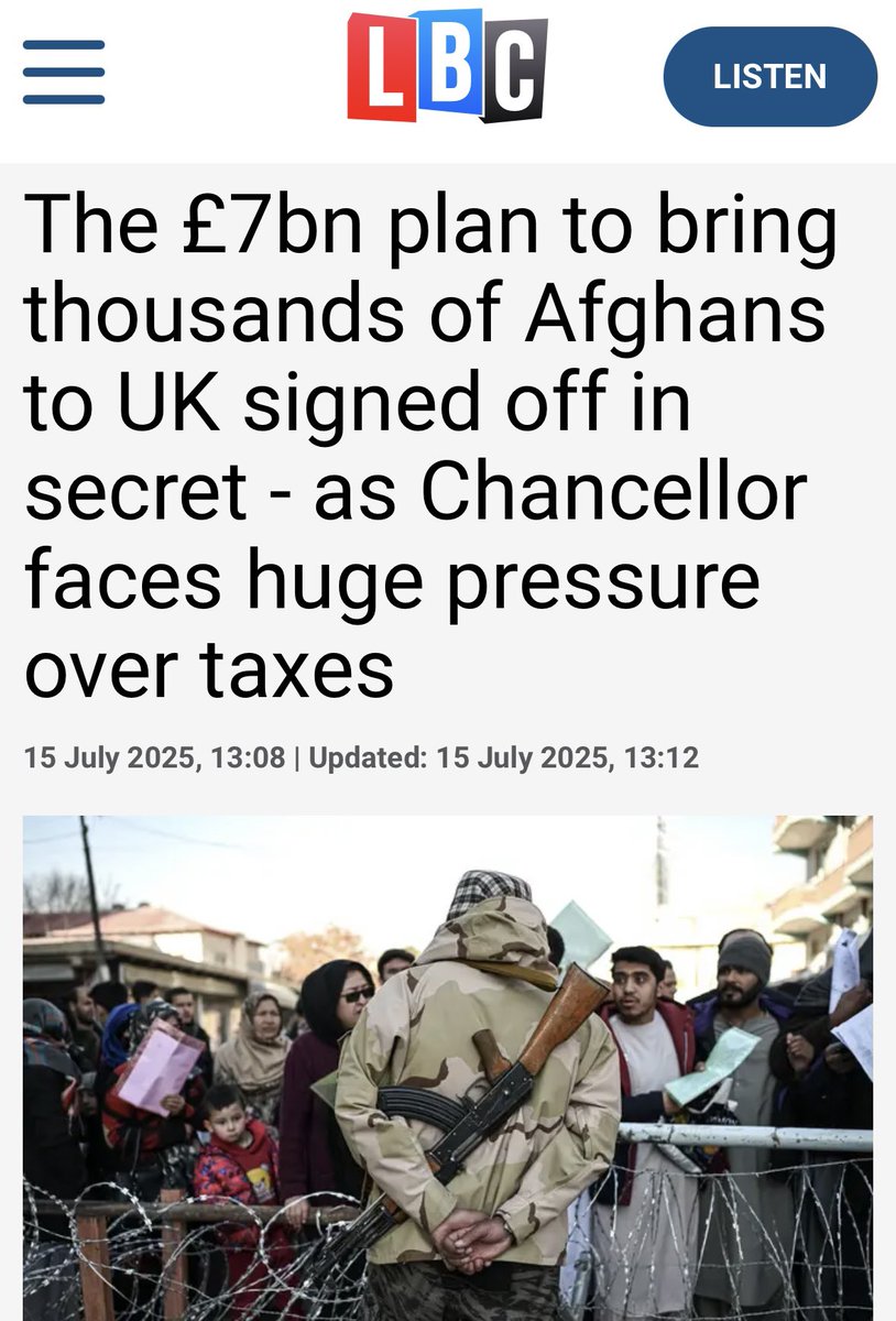 The government signed off plans to spend £7 billion of taxpayers’ money bringing 25,000 Afghans to the UK while a 'superinjunction' kept taxpayers and MPs in the dark. It was signed off by the Chancellor Rachel Reeves and other Cabinet ministers on October 7 last year. 

This is