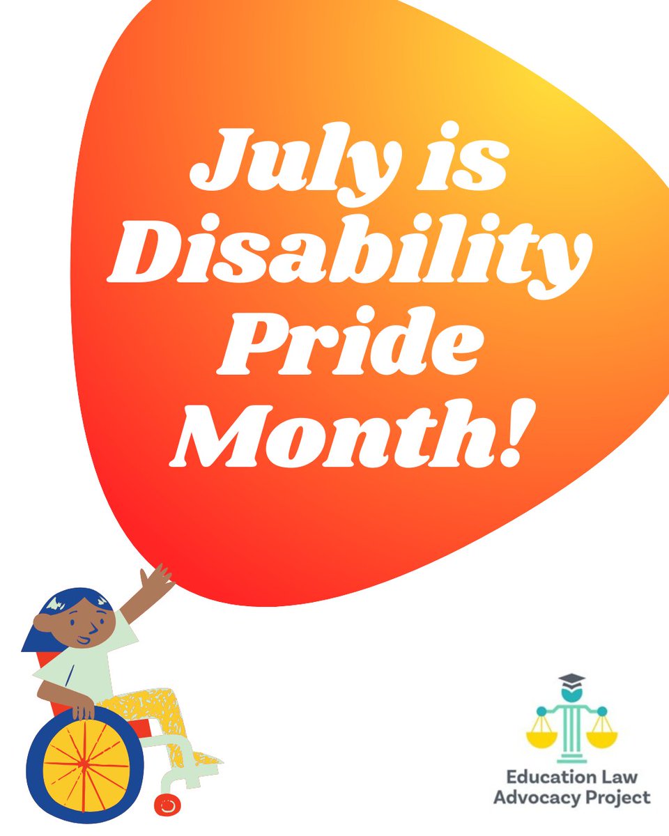 elap_smrls's tweet image. Happy Disability Pride Month! ELAP celebrates the unique ways that people with disabilities thrive in their communities. 

If you have questions about what Special Education, Section 504 plans, or accommodations might look like for your student, we would be happy to answer them!