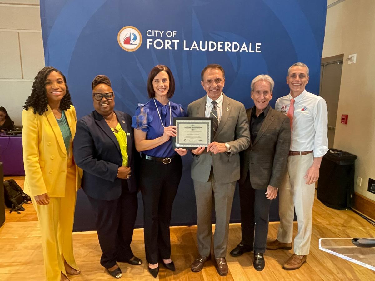 On May 20, 2025, FCCMA Member Sarah Hannah-Spurlock presented the ICMA Recognition Award to the City of Fort Lauderdale Commission in celebration of their 100th year as a Commission-Manager form of government. Congratulations on your centennial anniversary!