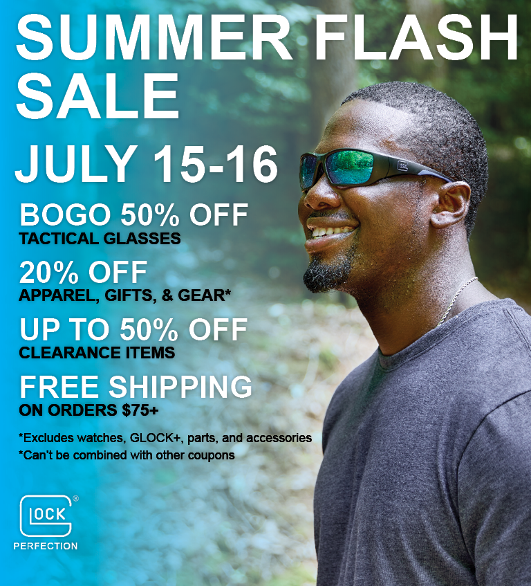 GLOCKInc's tweet image. Grab your gear during our Summer Flash Sale — happening now at: store.glock.us