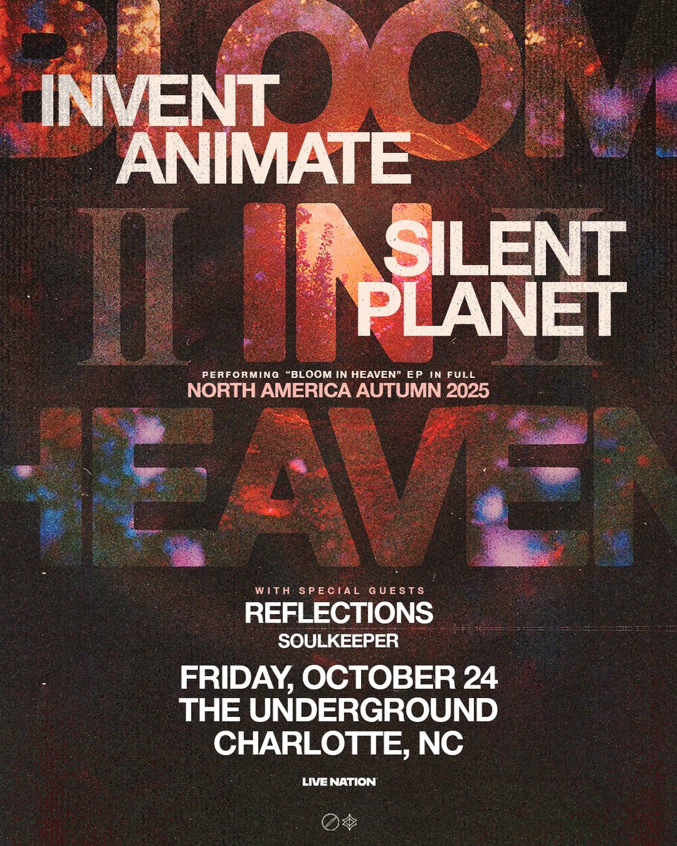 The Fillmore Charlotte + Underground (@fillmorenc) on Twitter photo .<a href="/SLNTPLNT/">silentplanet</a> & <a href="/Invent_Animate/">Invent Animate</a>: The Bloom In Heaven Tour Part II with Reflections & Soulkeeper at The Underground on Friday, 10/24!
LN Presale
Wed. 7/16 10 am | Code: LIGHTS
On Sale
Fri. 7/18 10 am | bit.ly/44MBnNA .<a href="/SLNTPLNT/">silentplanet</a> & <a href="/Invent_Animate/">Invent Animate</a>: The Bloom In Heaven Tour Part II with Reflections & Soulkeeper at The Underground on Friday, 10/24!
LN Presale
Wed. 7/16 10 am | Code: LIGHTS
On Sale
Fri. 7/18 10 am | bit.ly/44MBnNA