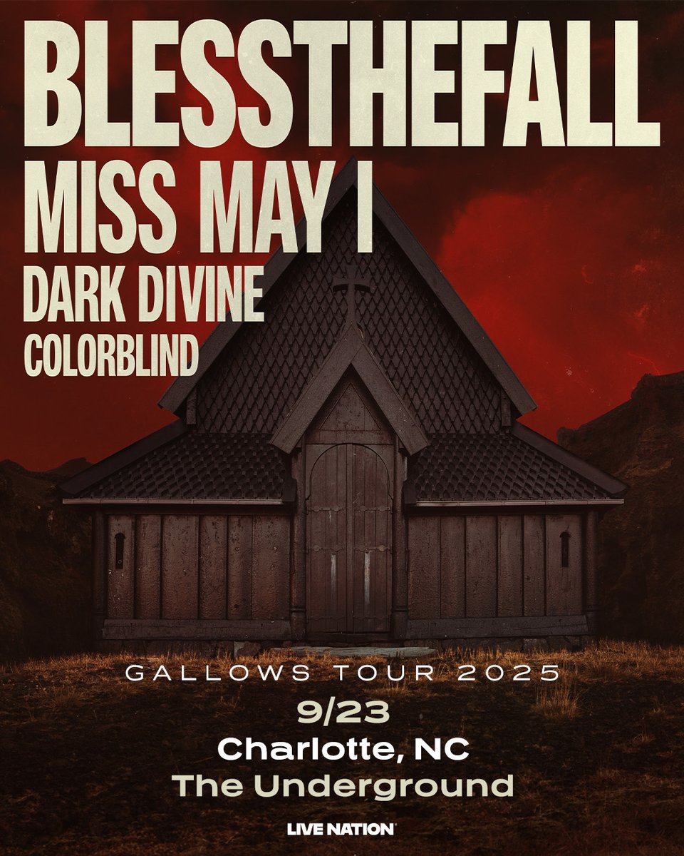 blessthefall: Miss May I, Dark Devine &amp; Colorblind at The Underground on 9/23!

LN Presale 
Thu. 7/17 10 am | Code: LIGHTS

On Sale 
Fri. 7/18 10 am | bit.ly/3GoX2DG