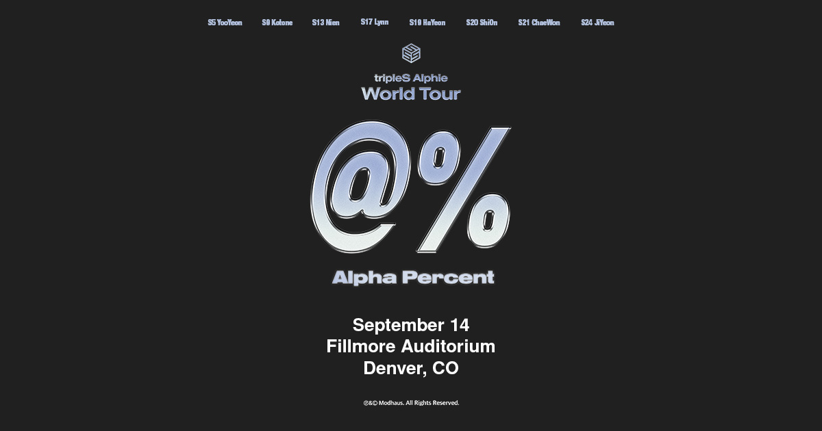 FillmoreDEN's tweet image. Just Announced ‼️ @triplescosmos is bringing the Alpha Percent World Tour to the Fillmore on 9/14!
Presale | This Thursday | 10am | Code: LIGHTS
On Sale | This Friday | 10am
🎫 bit.ly/40fzYxS