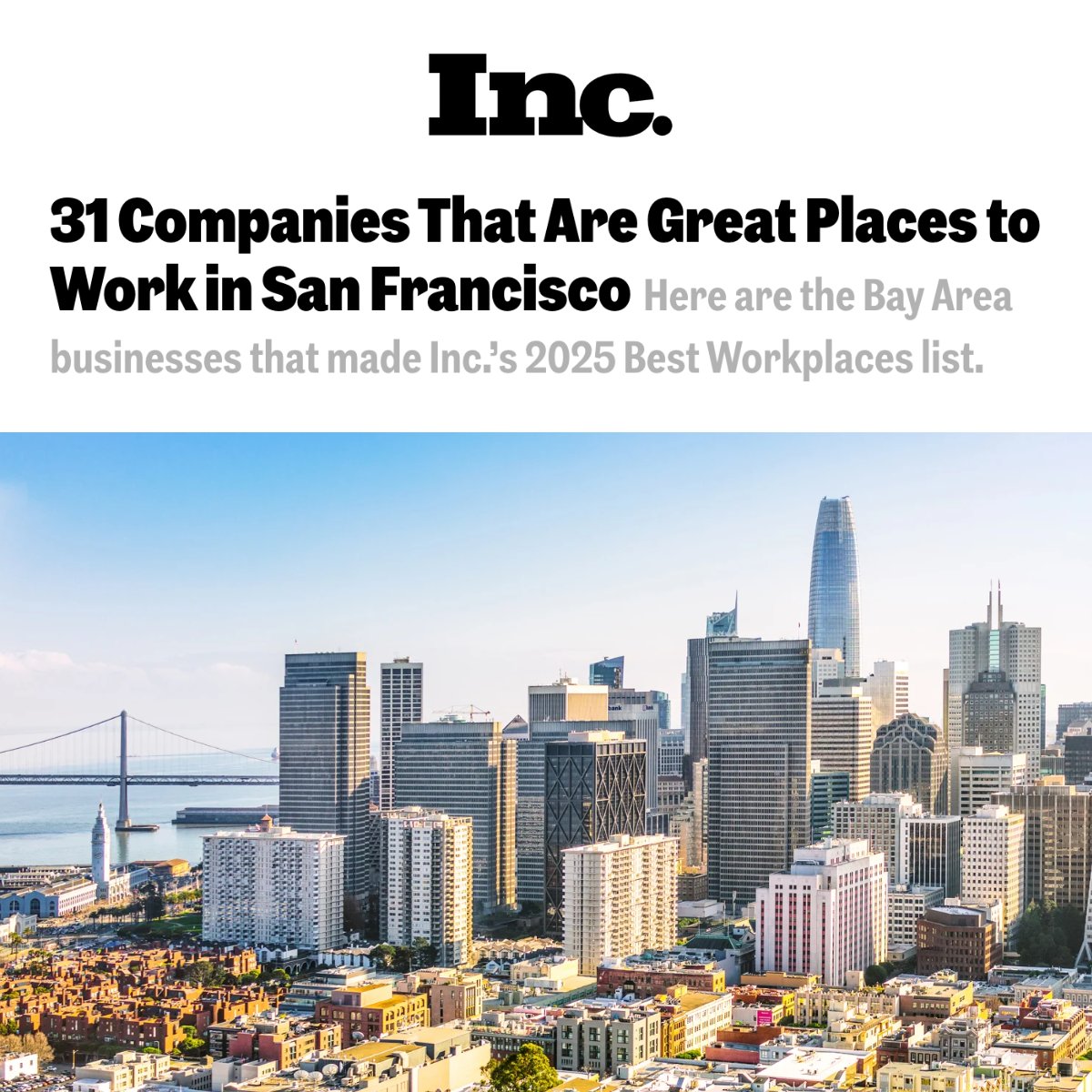 🎉 We’re officially one of the best places to work in San Francisco! Thank you, <a href="/Inc/">Inc.</a> Magazine, for this meaningful recognition.

This milestone is a celebration and reflection of the passionate, curious, mission-driven people behind Epic Cleantec. 
hubs.ly/Q03vSTFp0
