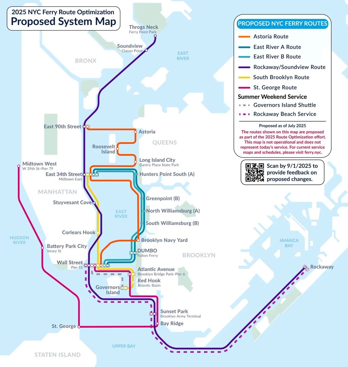 Sen_Gounardes's tweet image. .@NYCferry is proposing updates to its routes, including a new connection between Brooklyn and Staten Island.
Check out the proposals and share your feedback at the link.
edc.nyc/2025-nyc-ferry…