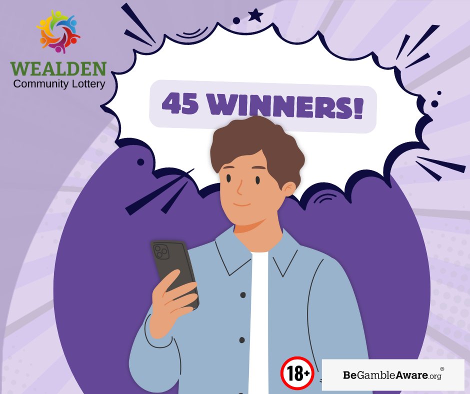 Congratulations to the 45 winners that have won either cash prizes or free tickets through the Wealden Community Lottery in last Saturday’s draw! 

To be in a chance to win cash prizes, purchase your tickets today! ow.ly/PjrS50Wp9ZZ