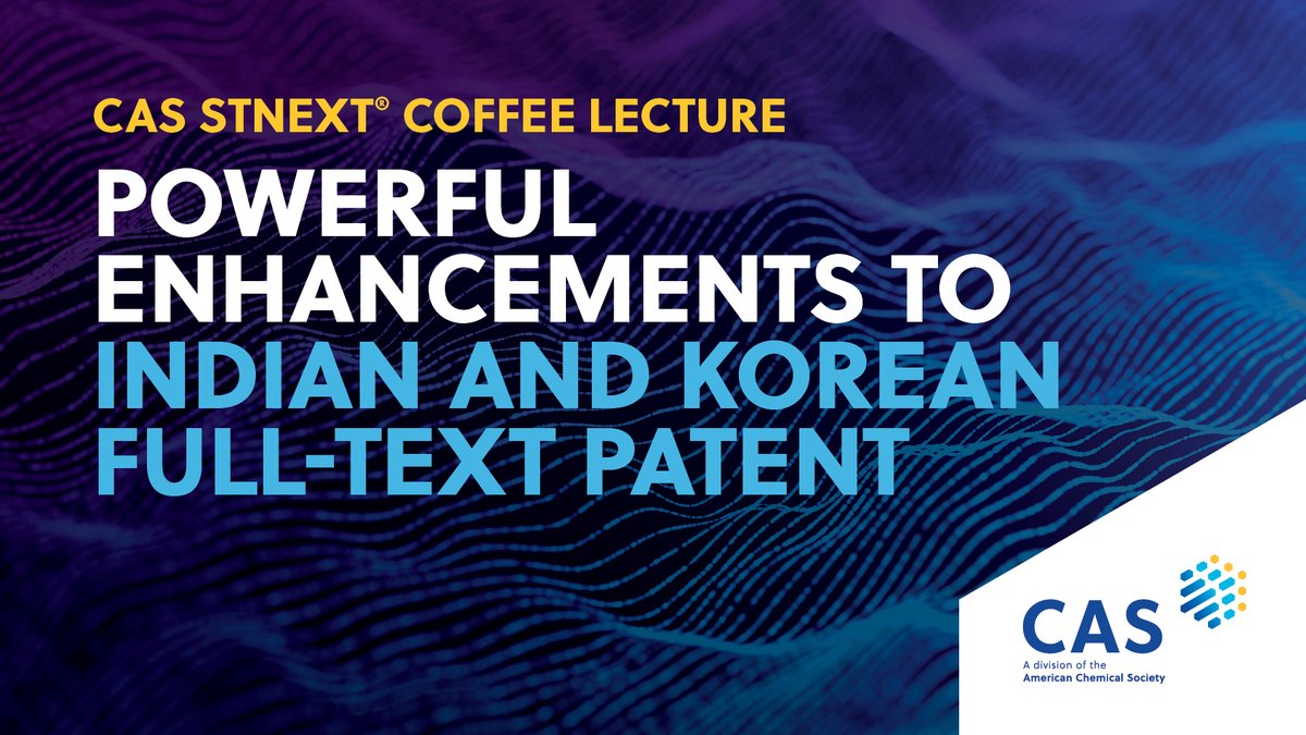 CASChemistry's tweet image. The recording of our INFULL and KRFULL coffee lecture is now available. Check it out to see how these databases have been improved in CAS STNext. ow.ly/Pxxp50Wpu2P