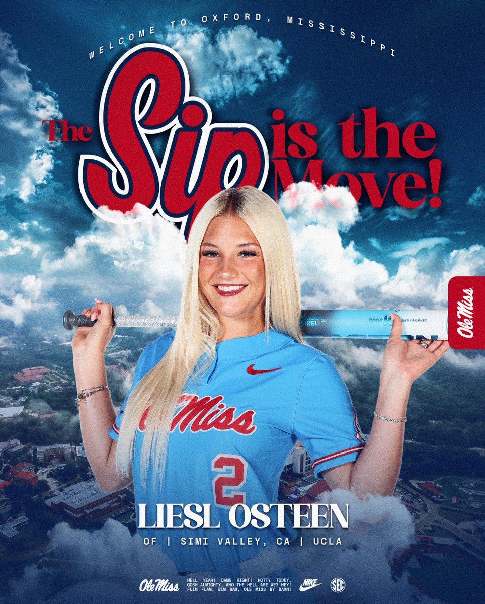 OleMissSoftball's tweet image. From Cali to the Sip 馃尀
We're so excited to welcome Liesl Osteen!
#HottyToddy