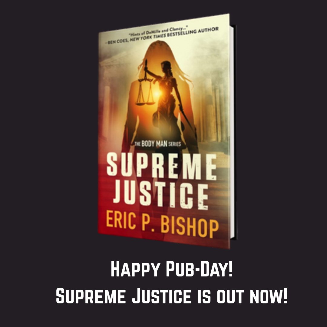 T_Layhew's tweet image. Happy pub-day to Eric P. Bishop @epbauthor and his latest book in The Body Man series: Supreme Justice.
It was a great read, check it out for yourself!
#thrillerreads #thriller #pubday #thebodyman #thrillerbooks