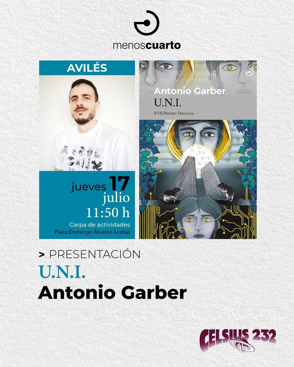 radicalshocker's tweet image. Del 16 al 18, entre algoritmos rebeldes e IA's camufladas, orbitare Avilés y el @festivalcelsius.
El jueves a las 11:50 presentare y firmaré U.N.I. con @JorgeIvanArgiz. Os espero para hablar sobre consciencia, IA y resistencia.
#celsius2025
