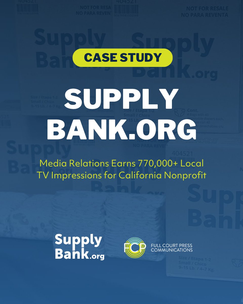 FullCourtPress's tweet image. 🎉 Big reach for a big cause! We recently teamed up with @SupplyBank to launch 50 new diaper distribution sites across Alameda County, landing 22+ media stories and 770K+ local impressions. 📲 Read the case study to see how we did it: loom.ly/fdei2Tw