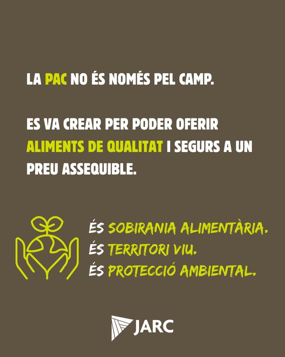 JARC_COAG's tweet photo. 📢 El 16 de juliol, JARC serà a Brussel·les per defensar una PAC forta i amb pressupost suficient.
❌ Si retallen les ajudes:
➡️ Més desigualtats
➡️ Més risc d’incendis
➡️ Menys relleu generacional
🌾 La PAC és de tots. Ara toca fer-nos sentir.
#PACforta #JARC #FetsNoFum https://t.co/rouHMhaba1