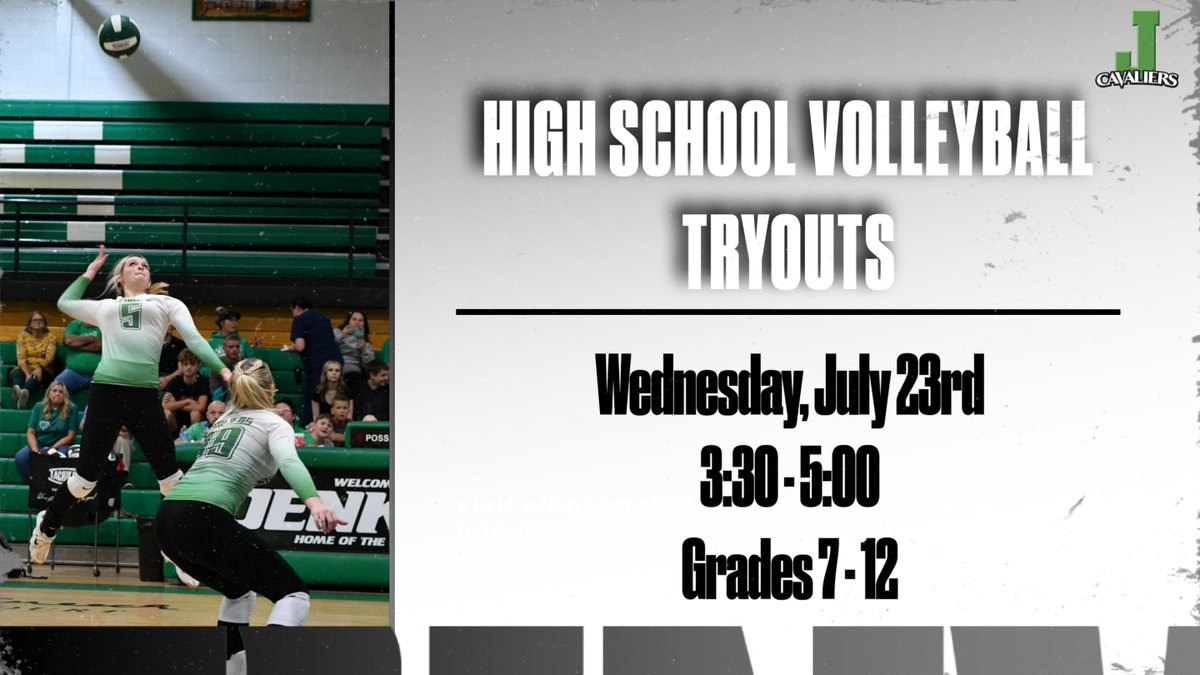 🟢🏐🟢🏐🟢🏐
Lady Cavs will hold tryouts next week! For any questions contact Coach Kayla Wilder