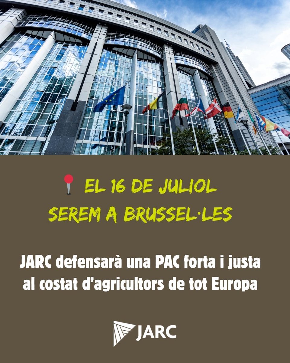 JARC_COAG's tweet photo. 📢 El 16 de juliol, JARC serà a Brussel·les per defensar una PAC forta i amb pressupost suficient.
❌ Si retallen les ajudes:
➡️ Més desigualtats
➡️ Més risc d’incendis
➡️ Menys relleu generacional
🌾 La PAC és de tots. Ara toca fer-nos sentir.
#PACforta #JARC #FetsNoFum https://t.co/rouHMhaba1