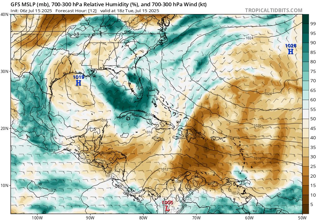 ClimaenGuate's tweet image. Abundante ingreso de Polvo del Sahara intensifica la canícula con poca probabilidad de lluvias en la mayor parte del país. No se descartan algunas tormentas en suroccidente y bocacosta y algunas lluvias ocasionales en Izabal y franja transversal del norte.
Sistema de alta…