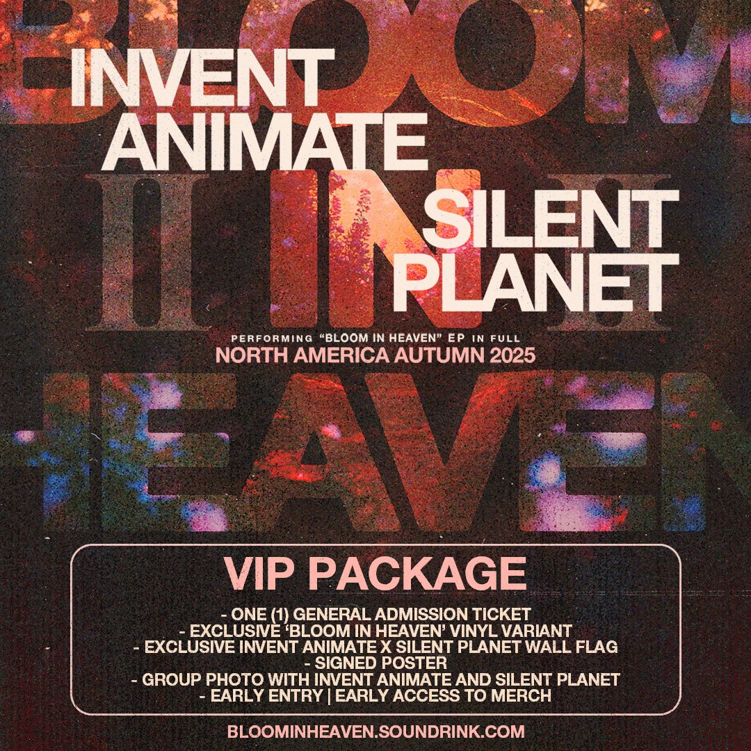 Invent_Animate's tweet image. Excited to bring you the Bloom In Heaven Tour, part II. VIP on sale now, general on sale 10 am local time.